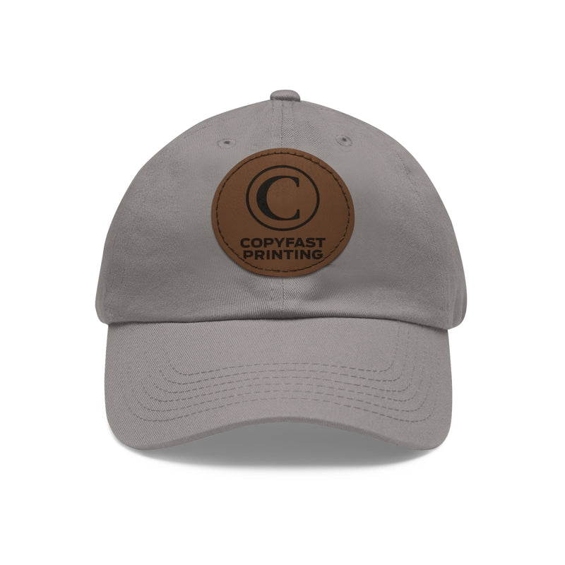 Custom Leather Patch Dad Hat (Round Patch)