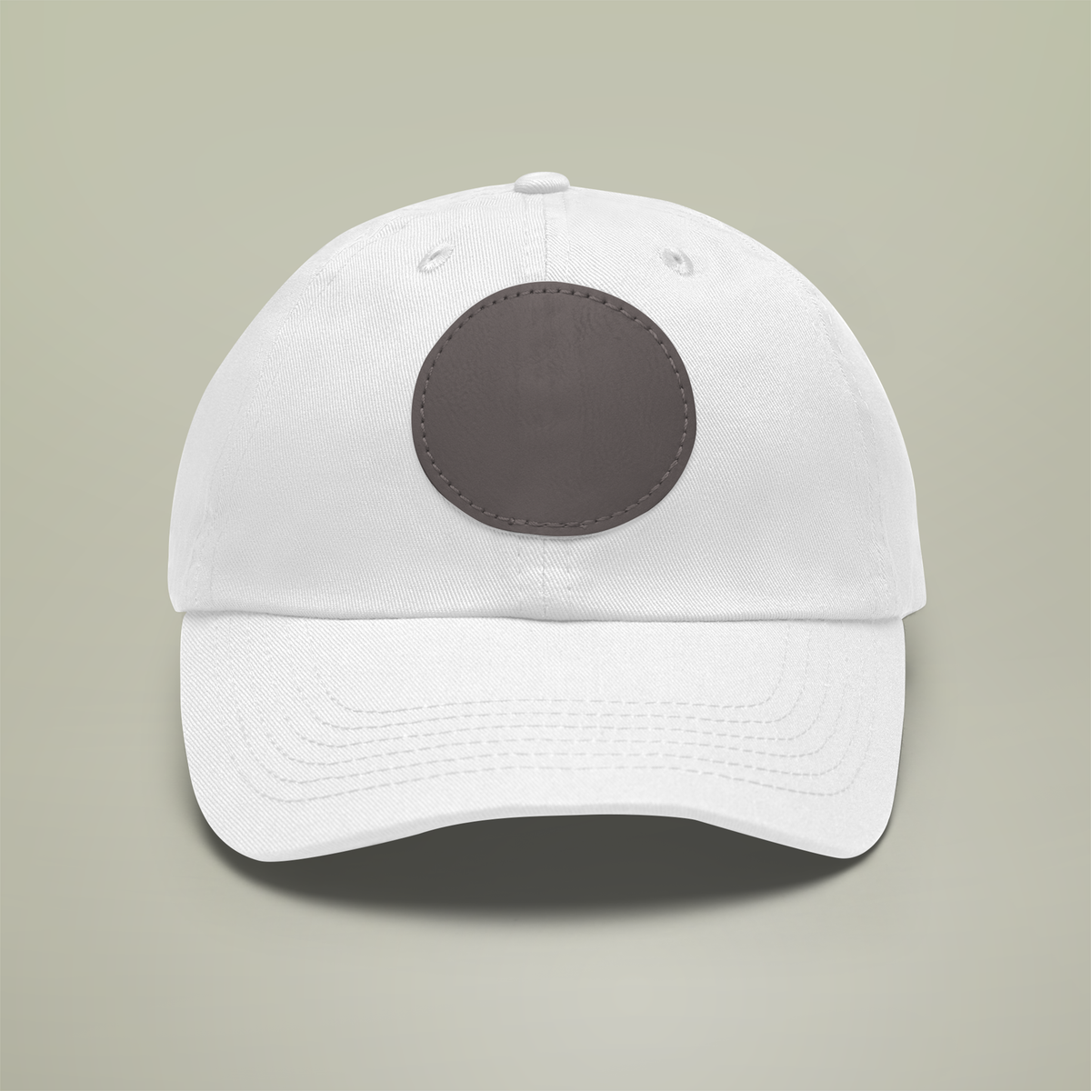 Custom Leather Patch Dad Hat (Round Patch)