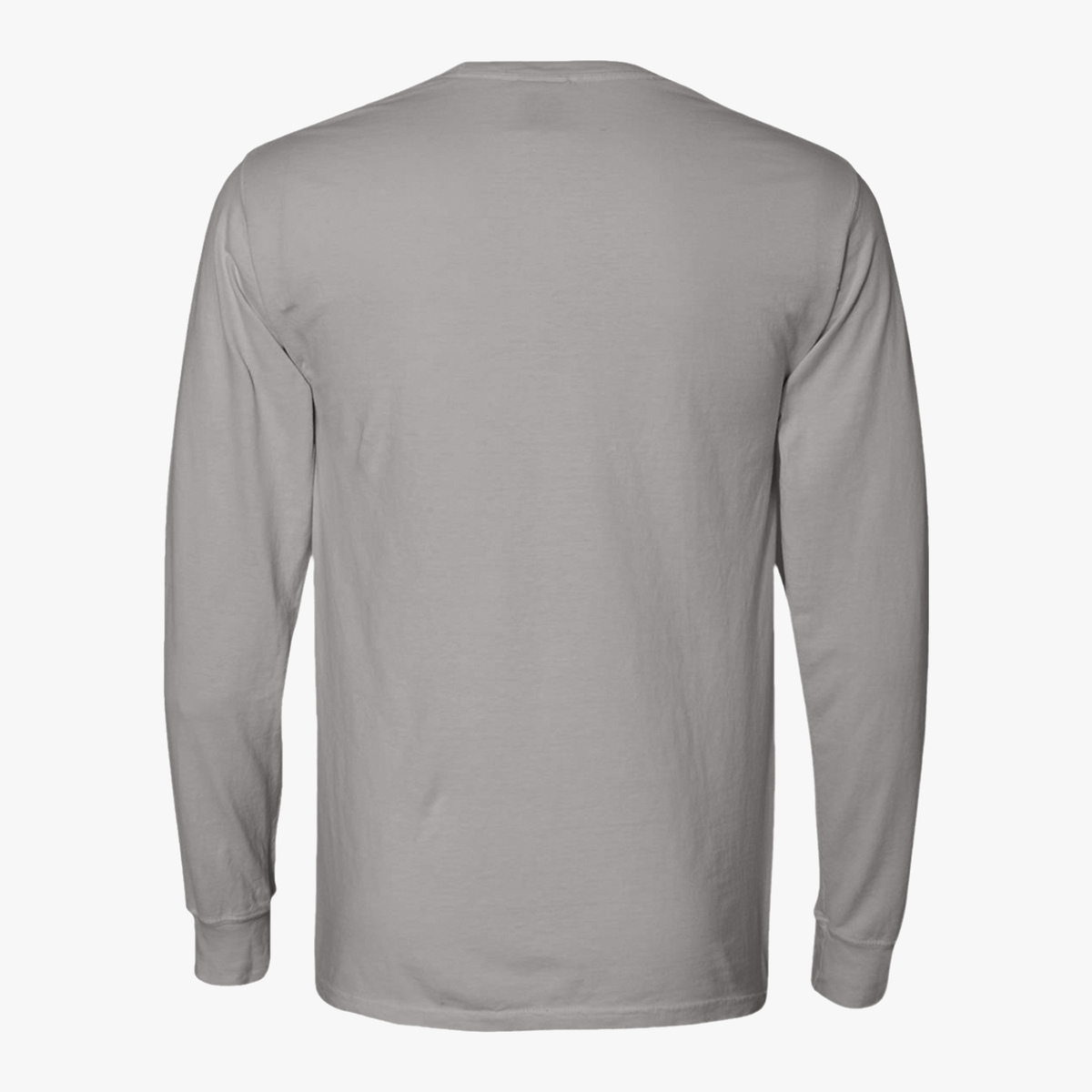 Hanes GDH200 concrete grey — back garment view. Front printing only.