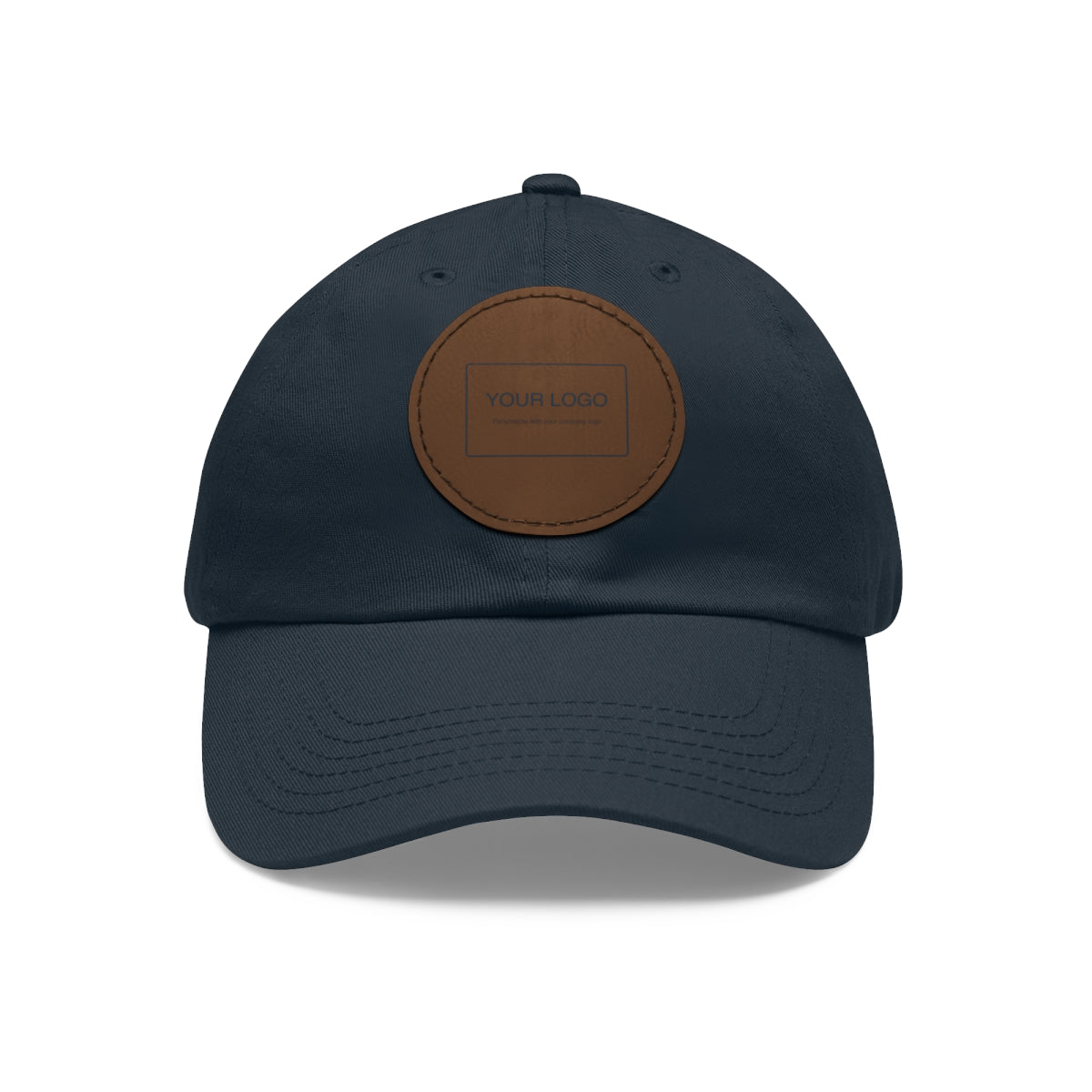 Custom Leather Patch Dad Hat (Round Patch)