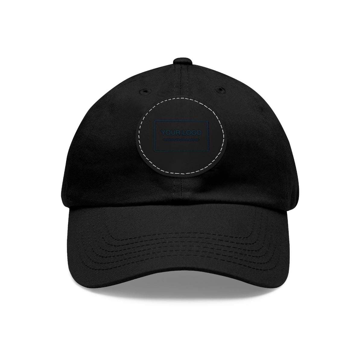 Custom Leather Patch Dad Hat (Round Patch)