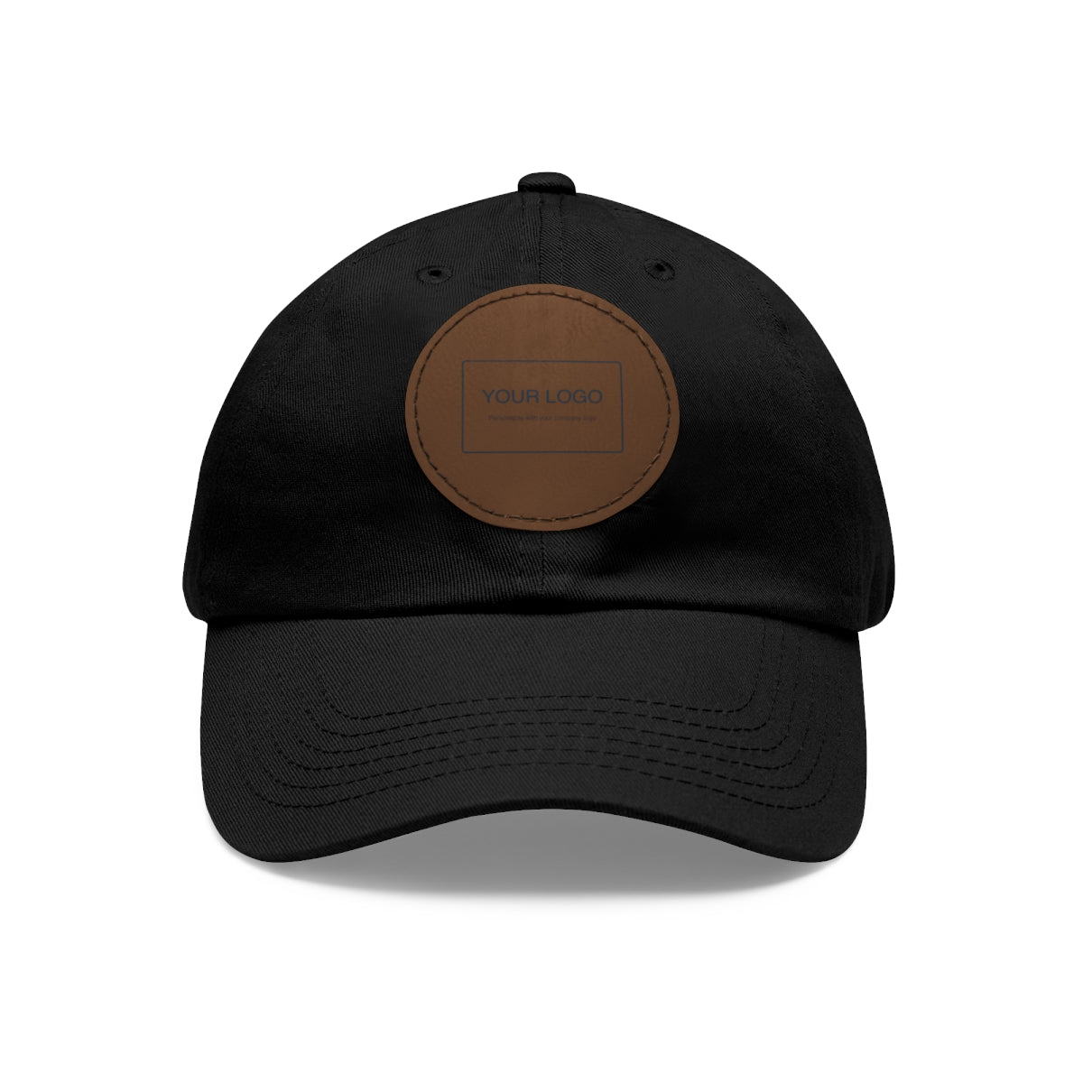 Custom Leather Patch Dad Hat (Round Patch)