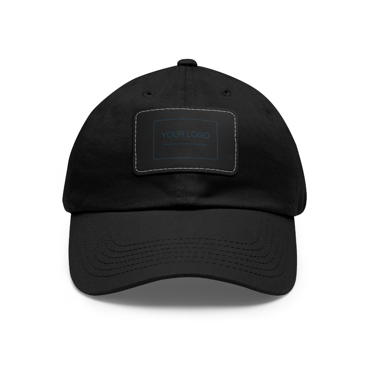 Custom Leather Patch Dad Hat (Rectangle Patch)