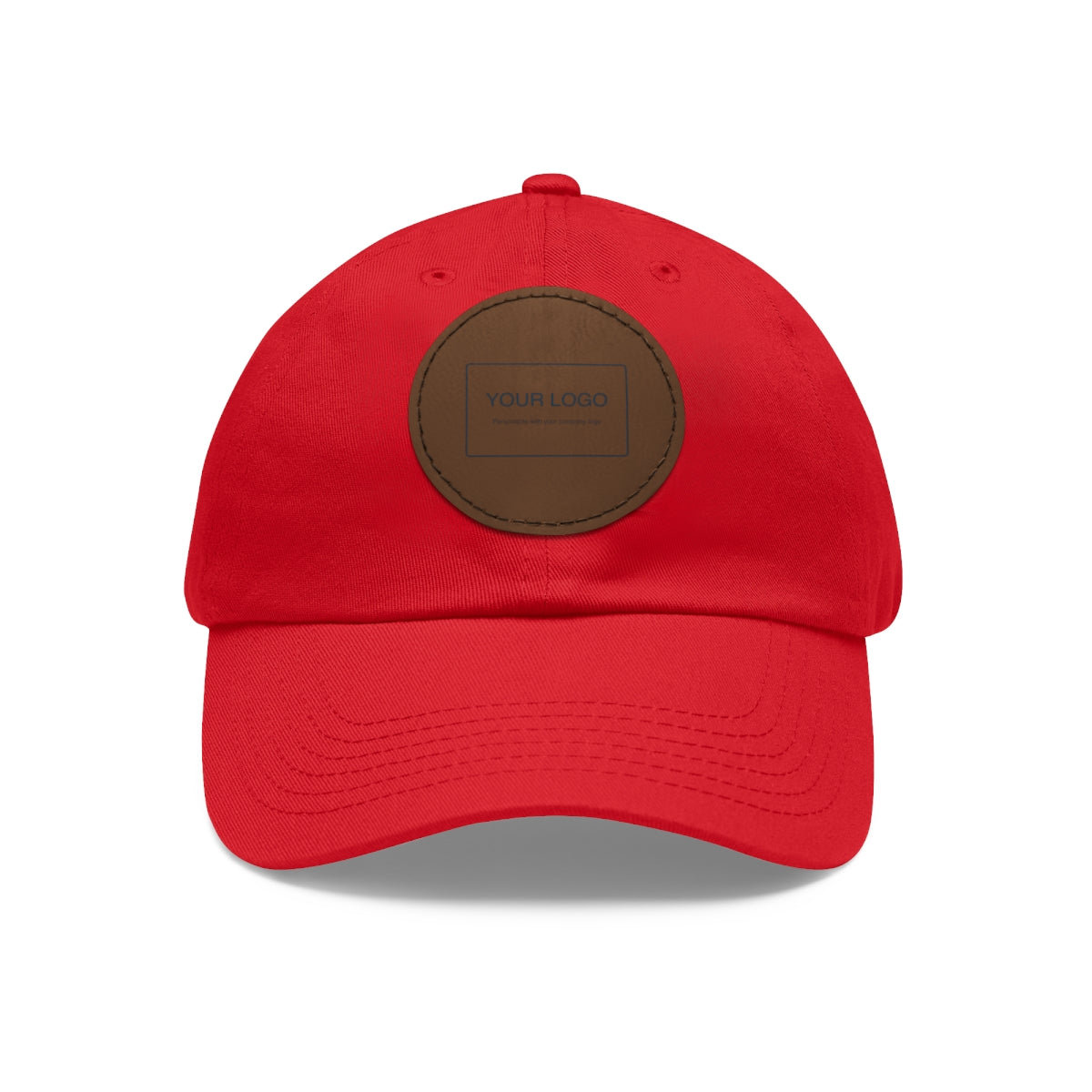 Custom Leather Patch Dad Hat (Round Patch)
