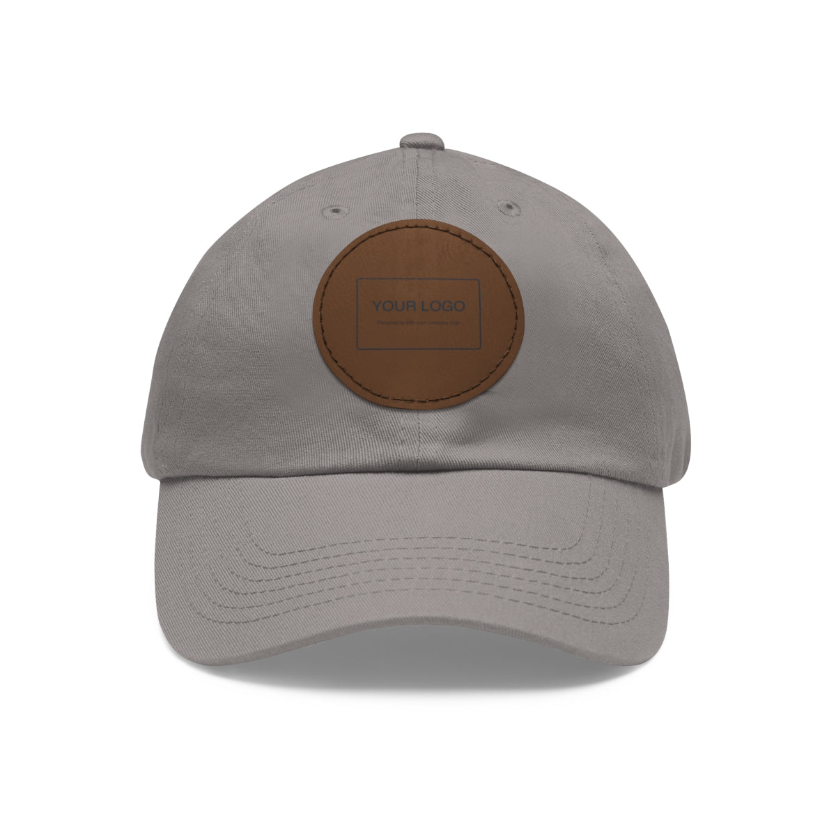 Custom Leather Patch Dad Hat (Round Patch)
