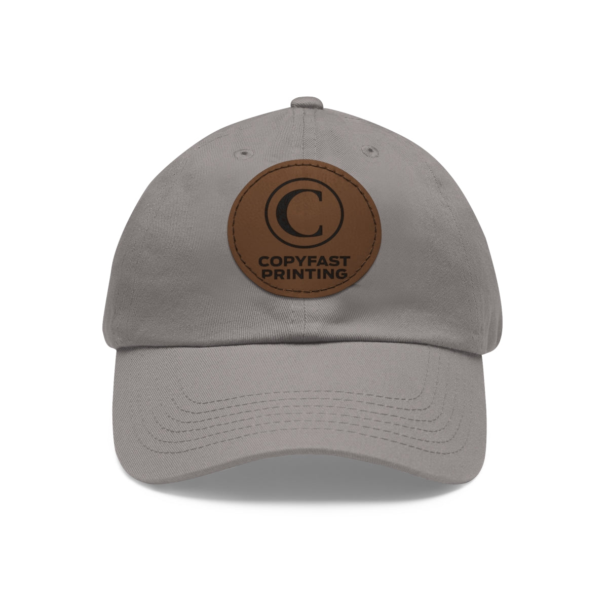 Custom Leather Patch Dad Hat (Round Patch)