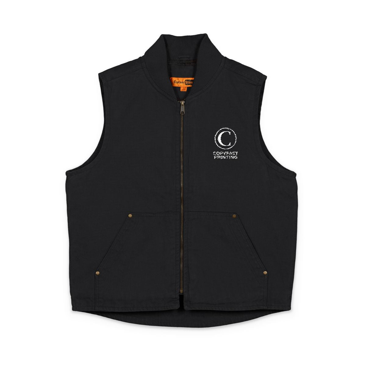 Custom Embroidered Duck Cloth Work Vest