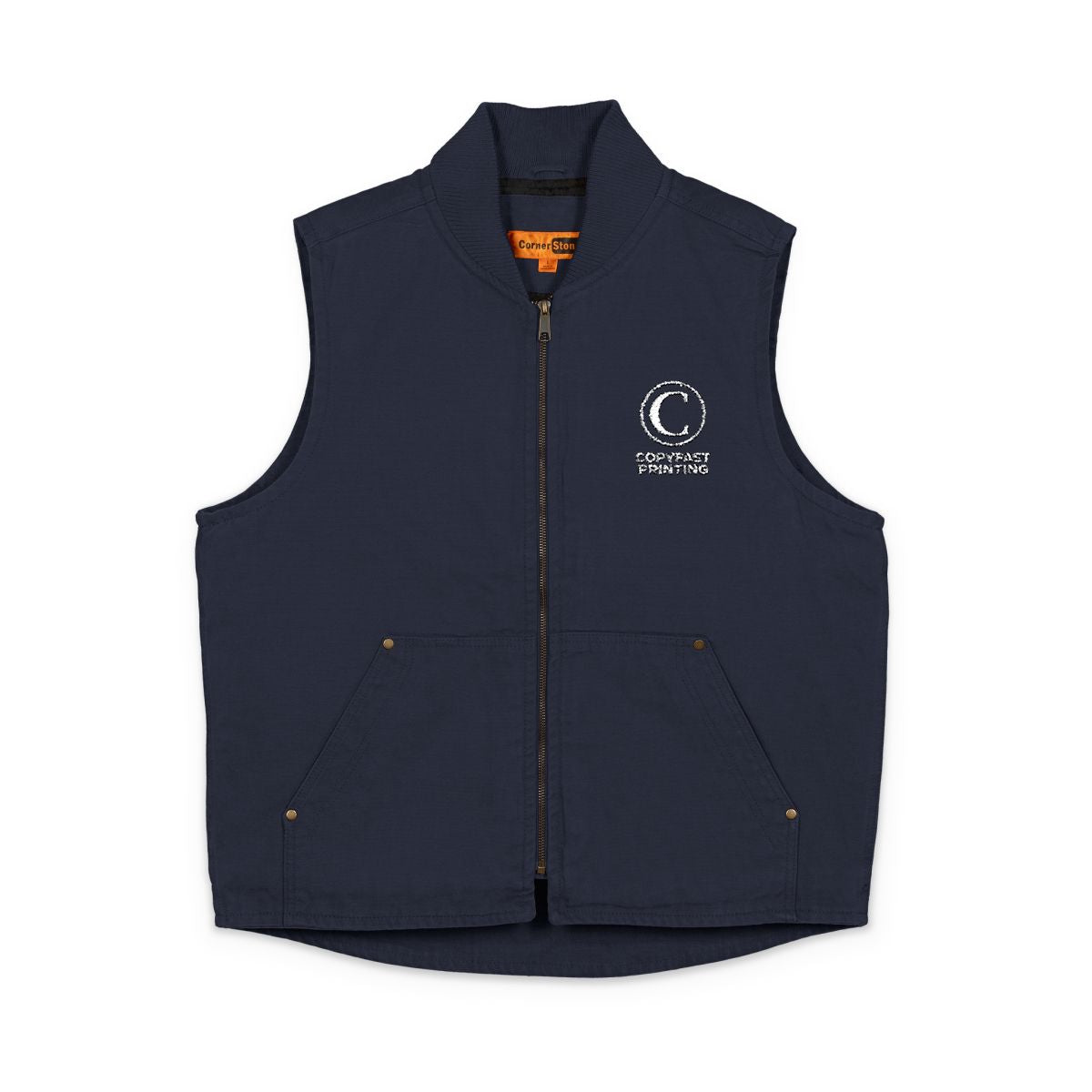 Custom Embroidered Duck Cloth Work Vest
