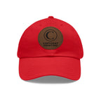 Custom Leather Patch Dad Hat (Round Patch)