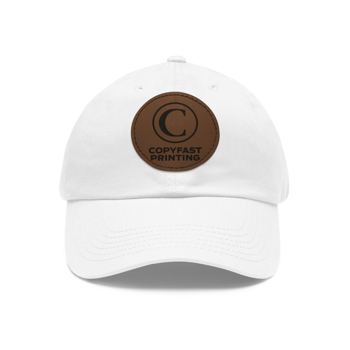 Custom Leather Patch Dad Hat (Round Patch)