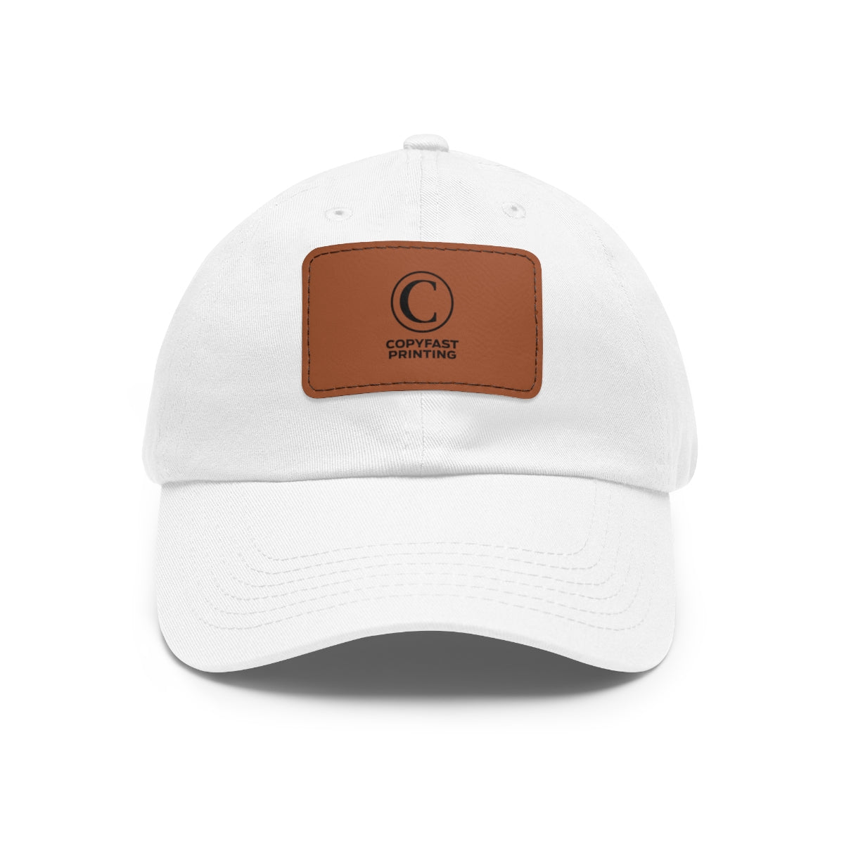 Custom Leather Patch Dad Hat (Rectangle Patch)