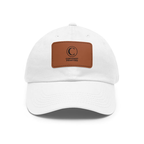 Custom Leather Patch Dad Hat (Rectangle Patch)