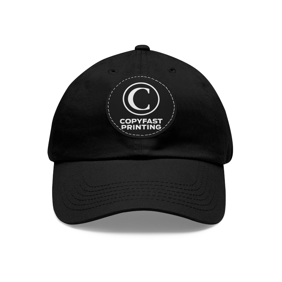 Custom Leather Patch Dad Hat (Round Patch)