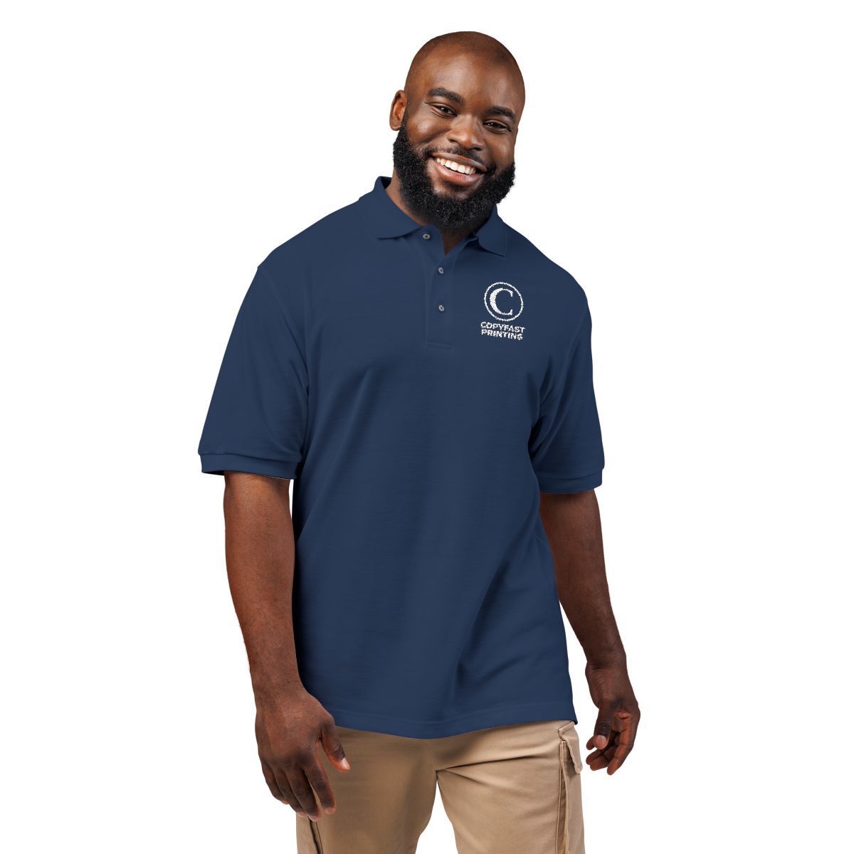 Company apparel: Your logo on polos, tees, and more.